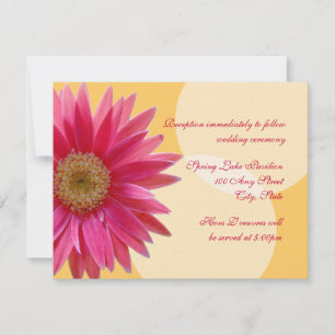 Pink  Daisy Wedding Invitation