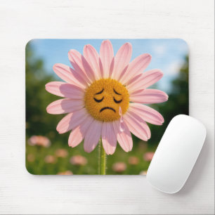 Pink Daisy with Teardrops Mouse Pad