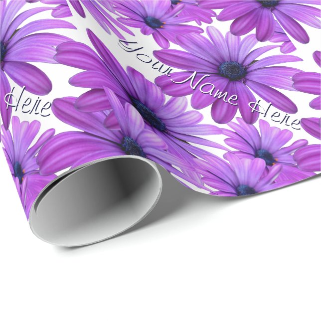 Pink Daisy Wrapping Paper Personalised Gift Paper (Roll Corner)
