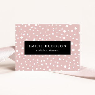 Pink Dalmatian Spots, Dalmatian Dots, Dotted Print Business Card
