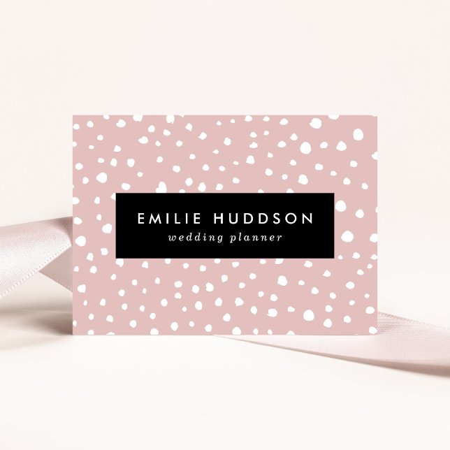 Pink Dalmatian Spots, Dalmatian Dots, Dotted Print Business Card (Creator Uploaded)