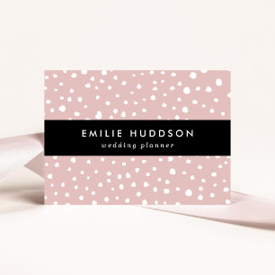 Pink Dalmatian Spots, Dalmatian Dots, Dotted Print Business Card