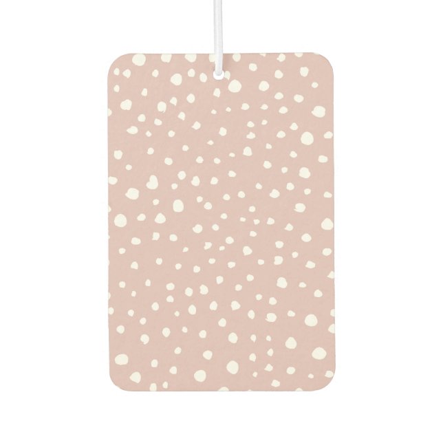 Pink Dalmatian Spots, Dalmatian Dots, Dotted Print Car Air Freshener (Front)