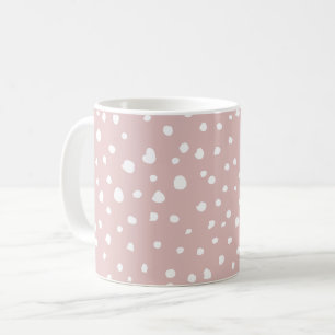 Pink Dalmatian Spots, Dalmatian Dots, Dotted Print Coffee Mug