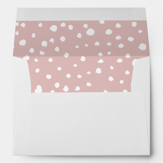 Pink Dalmatian Spots, Dalmatian Dots, Dotted Print Envelope (Back (Bottom))