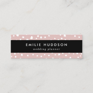 Pink Dalmatian Spots, Dalmatian Dots, Dotted Print Mini Business Card