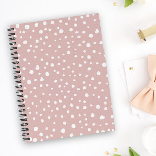Pink Dalmatian Spots, Dalmatian Dots, Dotted Print Notebook