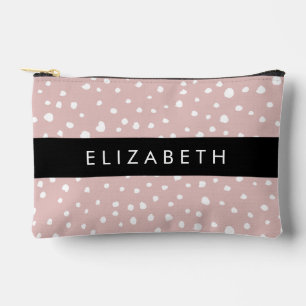 Pink Dalmatian Spots, Dalmatian Dots, Your Name Accessory Pouch