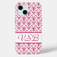Pink Damask #2 with monogram at VictoriaShaylee