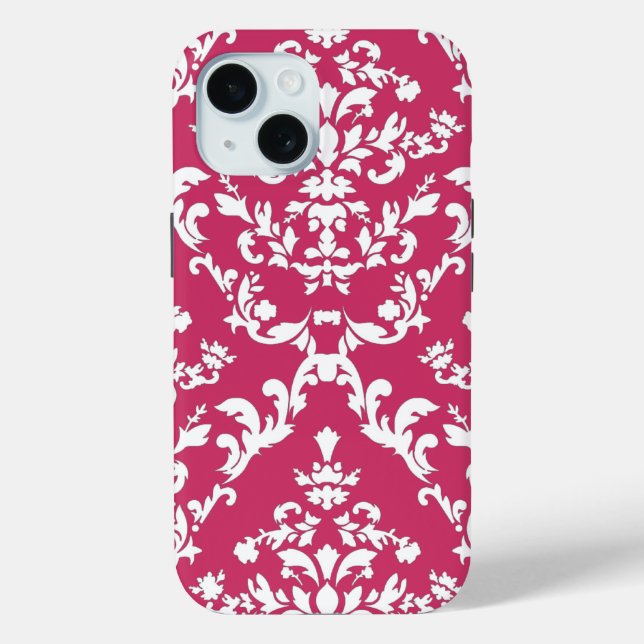 Pink Damask #3 at VictoriaShaylee Case-Mate iPhone Case (Back)