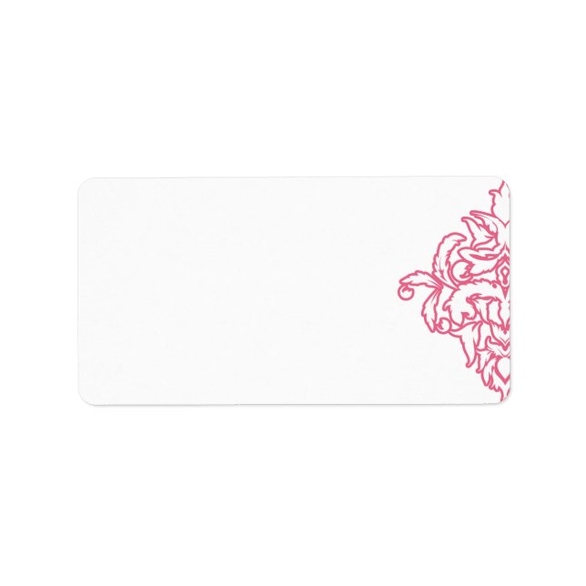 Pink Damask Address Label (Front)