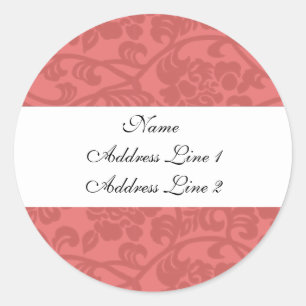 Pink Damask Address Labels