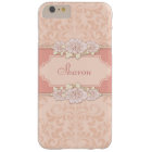 Pink Damask and Engraved Floral Personalised