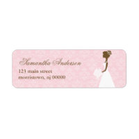 Pink Damask Bridal Shower Address Labels