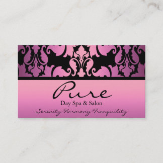 Pink Damask Business Card