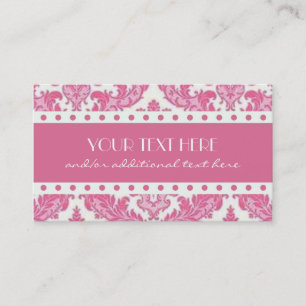 Pink Damask Business Card