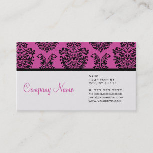 Pink Damask Business Card