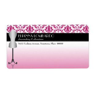 Pink Damask Fashion Dress Form