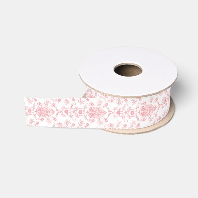 Pink Damask Grosgrain Ribbon (Spool)