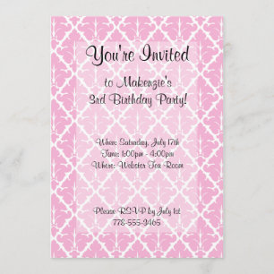 Pink Damask Invitations