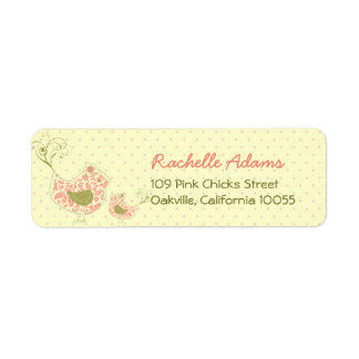Pink Damask Mummy & Baby Girl Birds Chic Address