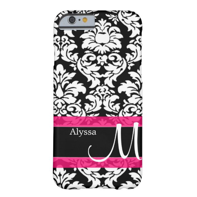 Pink Damask Personalised Case-Mate iPhone Case (Back)
