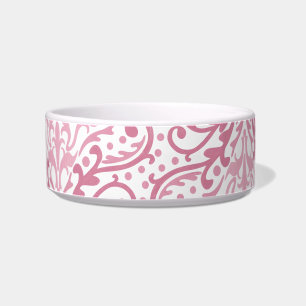 Pink Damask Pet Bowl
