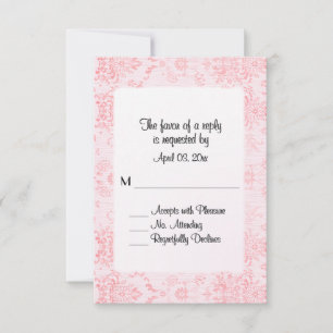 Pink Damask RSVP Card
