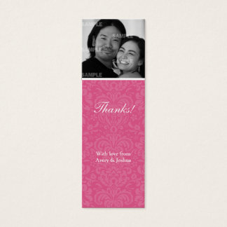 Pink Damask Skinny Favour Tag