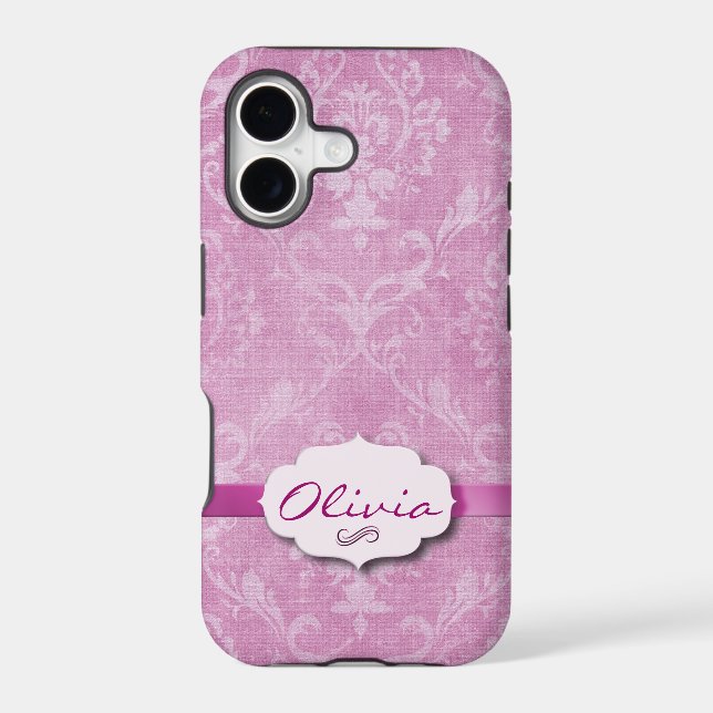 Pink Damask with nameplate (Back)