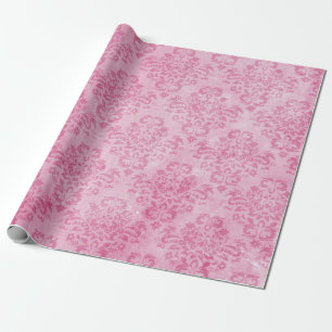 Pink Damask Wrapping Paper Roll