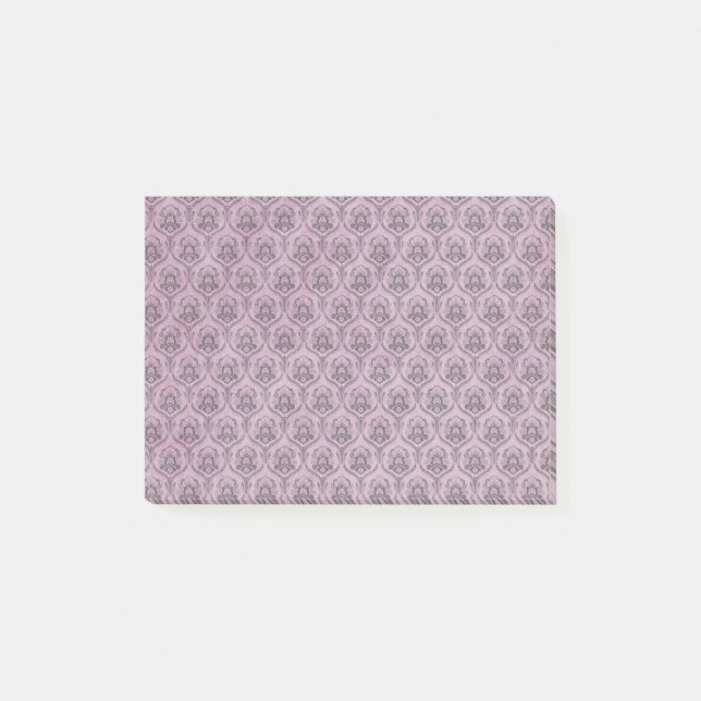 Pink Damasks Pattern Background Post-it Notes (Front)