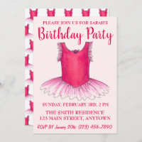 Pink Dance Ballerina Tutu Ballet Birthday Party