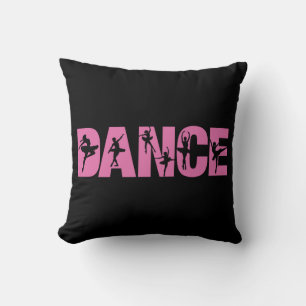 Pink DANCE with Ballerina Cutouts Cushion