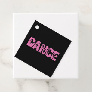 Pink DANCE with Ballerina Cutouts Favour Tags