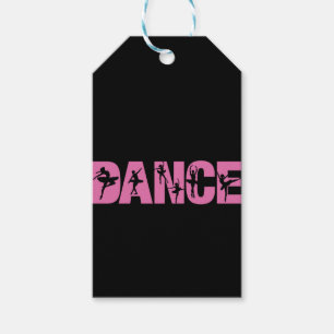 Pink DANCE with Ballerina Cutouts Gift Tags