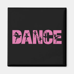 Pink DANCE with Ballerina Cutouts Magnet