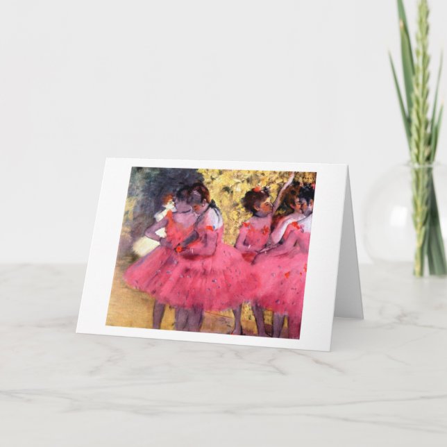 Pink Dancers, Edgar Degas Card (Front)