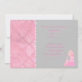 Pink dancing couple rsvp invitation