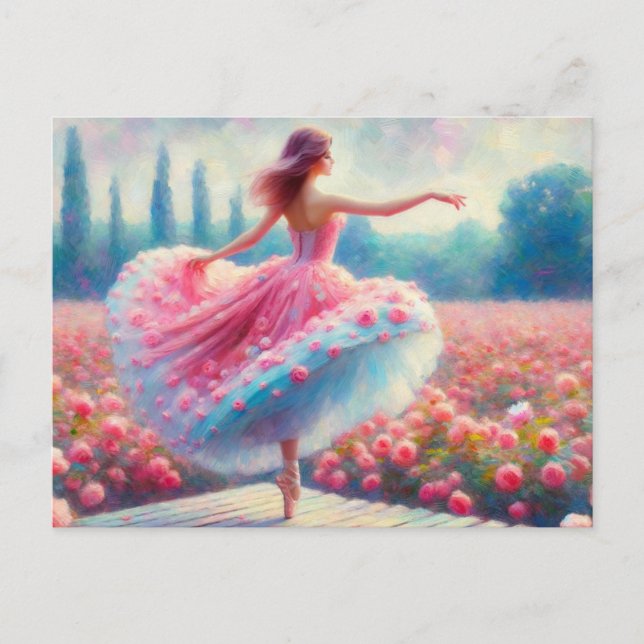 Pink Dancing Postcard (Front)