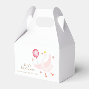 Pink Dancing Princess Swan Balloon Baby Shower Favour Box