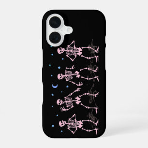 Pink Dancing Skeleton Halloween Shirt iPhone 16 Case