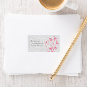 Pink Dandelion Damask Return Address Labels