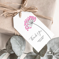 Pink Dandelion Gift Tags for Your Thank You Favour