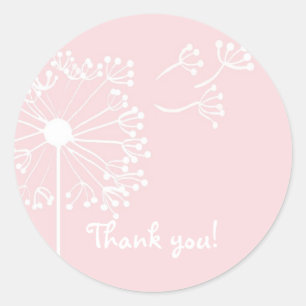 Pink Dandelion Stationary Classic Round Sticker