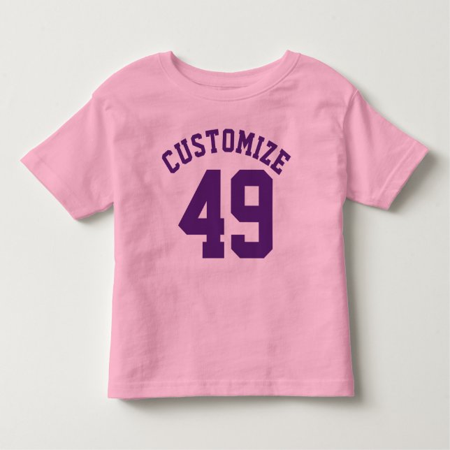 Pink & Dark Purple Toddler | Sports Jersey Design Toddler T-Shirt (Front)