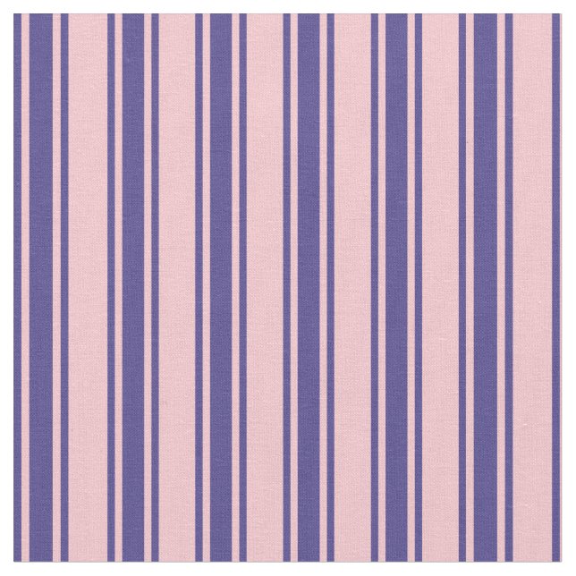 Pink & Dark Slate Blue Lined Pattern Fabric (Close Up)
