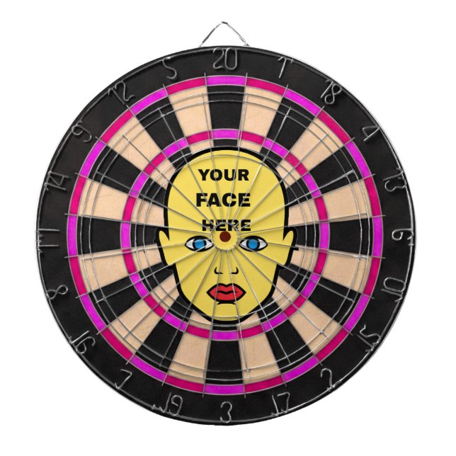 Pink Dartboard with Your Face Here (Front)