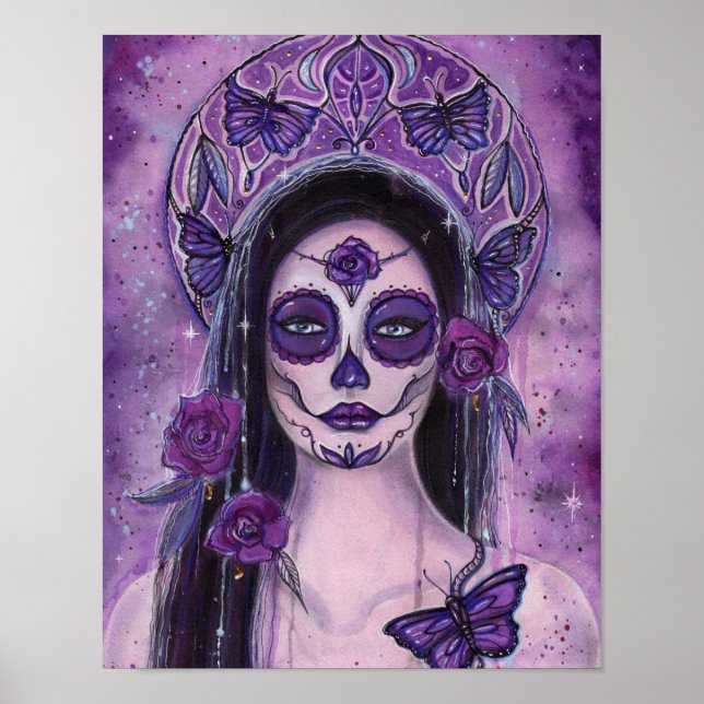 Pink day of the dead art by Renee Lavoie Poster (Front)