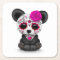Pink Day of the Dead Sugar Skull Panda on White